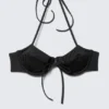 Strappy Wired Halter Bikini Top – Black Strappy Wired Halter Bikini Top – Black