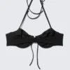 Strappy Wired Halter Bikini Top – Black Strappy Wired Halter Bikini Top – Black