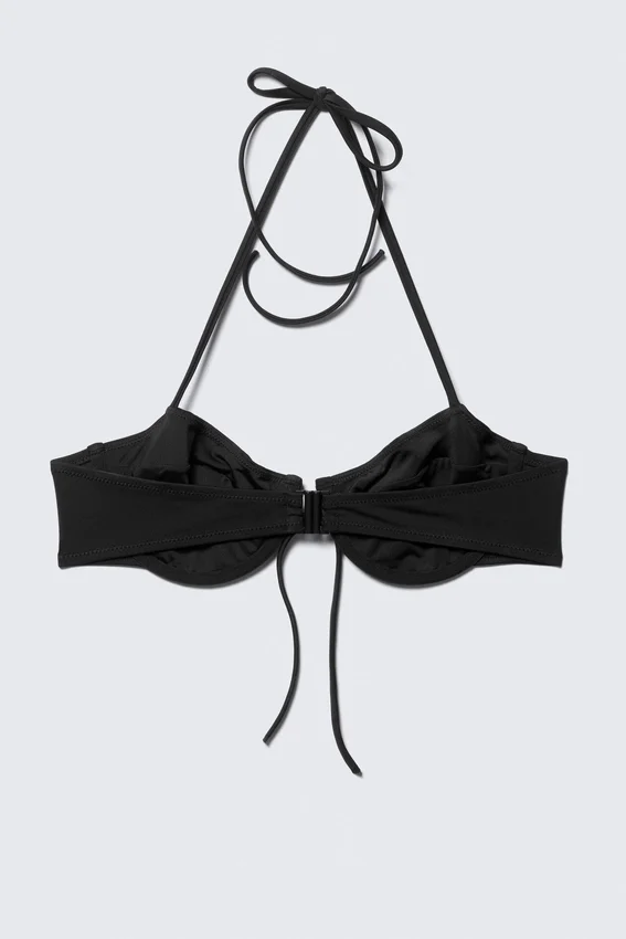 Strappy Wired Halter Bikini Top – Black Strappy Wired Halter Bikini Top – Black