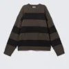 Striped Knitted Distressed Sweater – Brown & Black Stripes Striped Knitted Distressed Sweater – Brown & Black Stripes