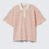 Striped Relaxed Fit Polo Shirt – Striped Pink Striped Relaxed Fit Polo Shirt – Striped Pink
