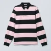 Striped Relaxed Fit Rugby Shirt – Light Pink & Black Stripes Striped Relaxed Fit Rugby Shirt – Light Pink & Black Stripes