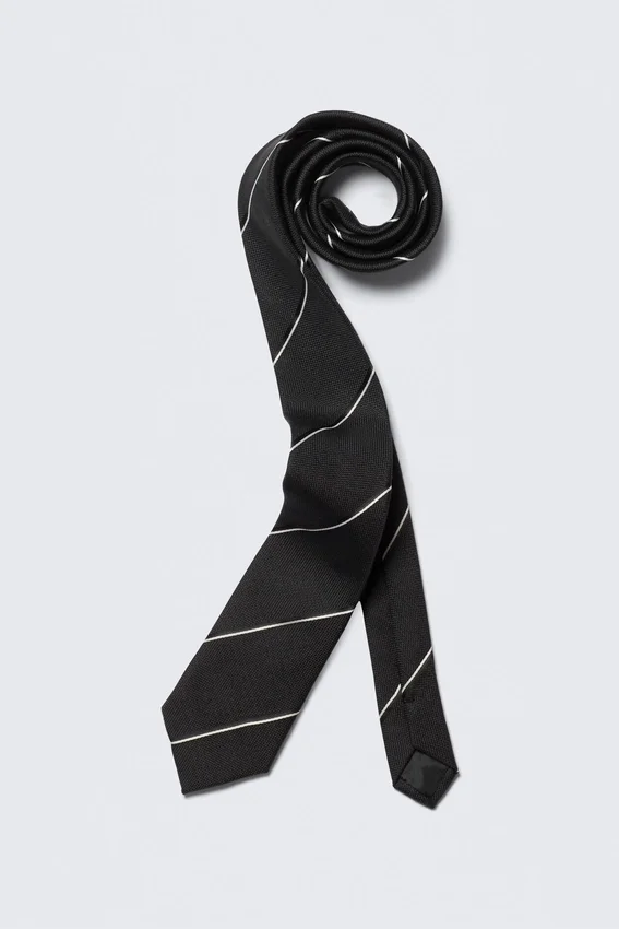 Striped Slim Tie – Striped Black Striped Slim Tie – Striped Black