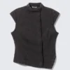 Structured Asymmetric Cotton Top – Black Structured Asymmetric Cotton Top – Black