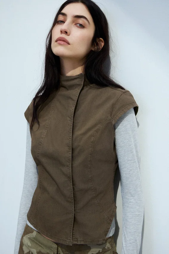 Structured Asymmetric Cotton Top – Dark Mole Structured Asymmetric Cotton Top – Dark Mole