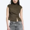 Structured Asymmetric Cotton Top – Dark Mole Structured Asymmetric Cotton Top – Dark Mole