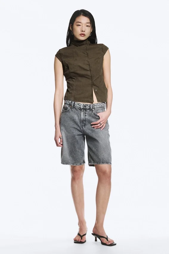 Structured Asymmetric Cotton Top – Dark Mole Structured Asymmetric Cotton Top – Dark Mole