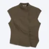 Structured Asymmetric Cotton Top – Dark Mole Structured Asymmetric Cotton Top – Dark Mole