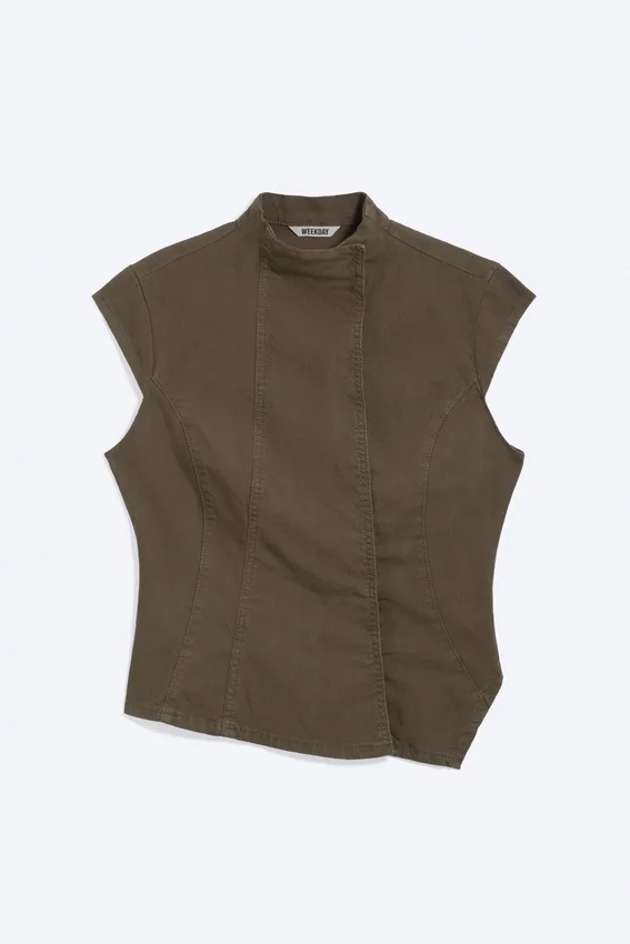 Structured Asymmetric Cotton Top – Dark Mole Structured Asymmetric Cotton Top – Dark Mole