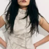 Structured Asymmetric Cotton Top – Light Mole – Camouflage Structured Asymmetric Cotton Top – Light Mole – Camouflage