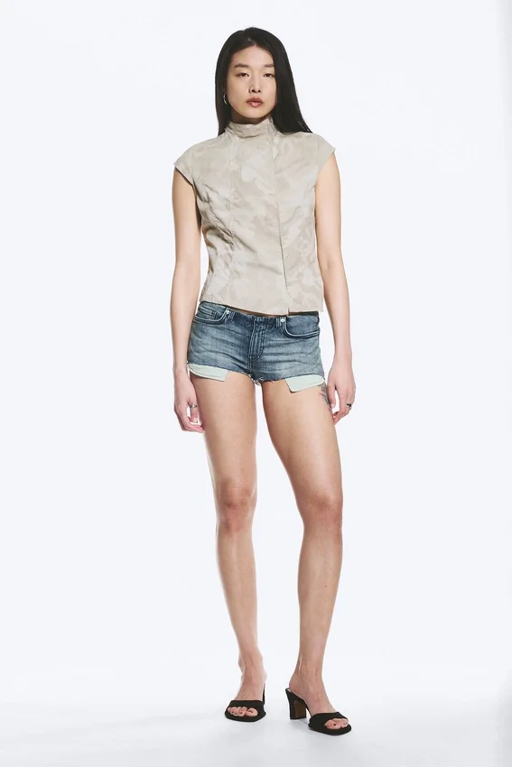 Structured Asymmetric Cotton Top – Light Mole – Camouflage Structured Asymmetric Cotton Top – Light Mole – Camouflage