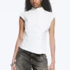 Structured Asymmetric Cotton Top – White Structured Asymmetric Cotton Top – White