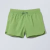 Structured Mid-Thigh Swim Shorts – Bright Green Structured Mid-Thigh Swim Shorts – Bright Green