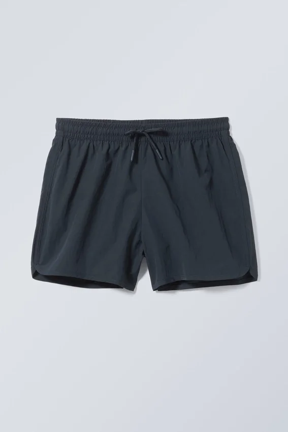 Structured Mid-Thigh Swim Shorts – Dark Blue Structured Mid-Thigh Swim Shorts – Dark Blue