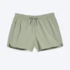 Structured Mid-Thigh Swim Shorts – Light Dusty Khaki Green Structured Mid-Thigh Swim Shorts – Light Dusty Khaki Green