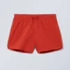 Structured Mid-Thigh Swim Shorts – Red Structured Mid-Thigh Swim Shorts – Red