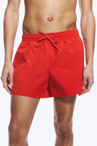 Structured Mid-Thigh Swim Shorts – Red Structured Mid-Thigh Swim Shorts – Red