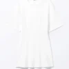 Structured Mini T-Shirt Dress – White Structured Mini T-Shirt Dress – White