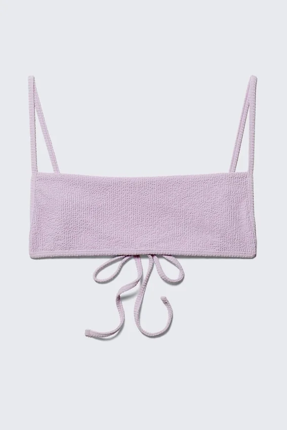 Structured Square Neck Bikini Top – Light Lilac Structured Square Neck Bikini Top – Light Lilac