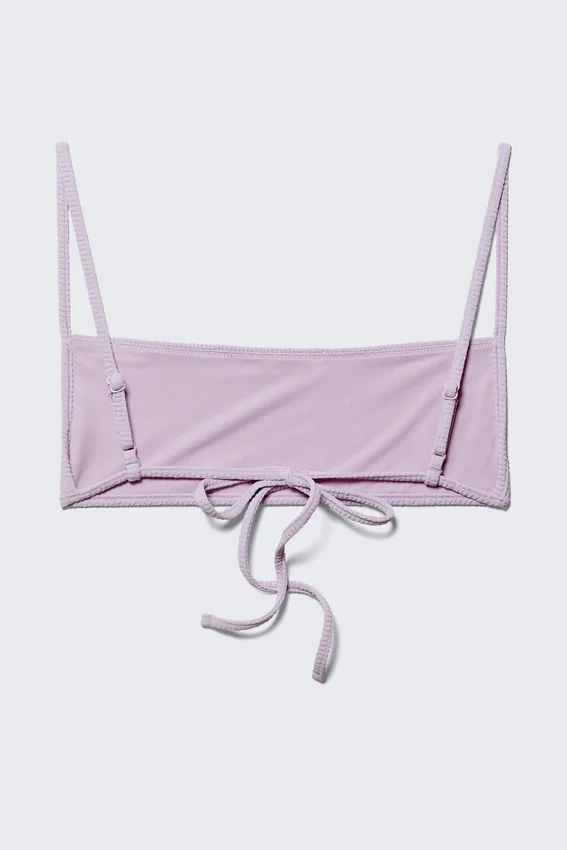 Structured Square Neck Bikini Top – Light Lilac Structured Square Neck Bikini Top – Light Lilac