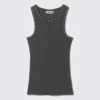 Stud Detailed Tank Top – Dark Grey – Studs Stud Detailed Tank Top – Dark Grey – Studs
