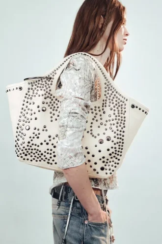 Studded Canvas Bag – Dusty Light Mole