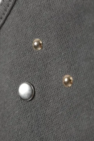 Studded Cotton Singlet – Dark Grey