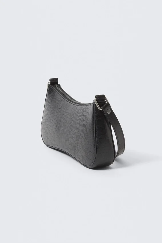 Studded Faux Leather Shoulder Bag – Black Studded Faux Leather Shoulder Bag – Black