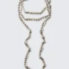 Studded Linen-Blend Choker Necklace – Beige Studded Linen-Blend Choker Necklace – Beige