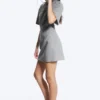 Studded Mini Scuba Tee Dress – Grey Melange – Studs Studded Mini Scuba Tee Dress – Grey Melange – Studs