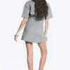 Studded Mini Scuba Tee Dress – Grey Melange – Studs Studded Mini Scuba Tee Dress – Grey Melange – Studs