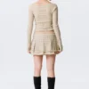 Studded Pleated Mini Skirt – Beige Studded Pleated Mini Skirt – Beige