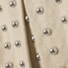 Studded Pleated Mini Skirt – Beige Studded Pleated Mini Skirt – Beige