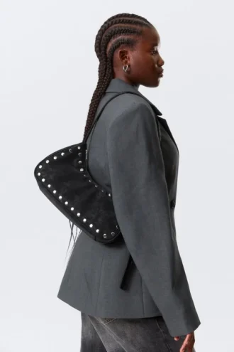 Studded Shoulder Bag – Black