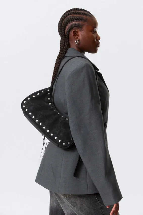 Studded Shoulder Bag – Black Studded Shoulder Bag – Black