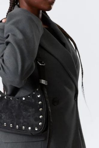 Studded Shoulder Bag – Black