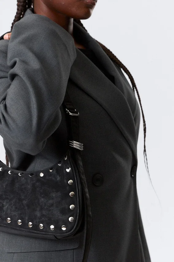 Studded Shoulder Bag – Black Studded Shoulder Bag – Black