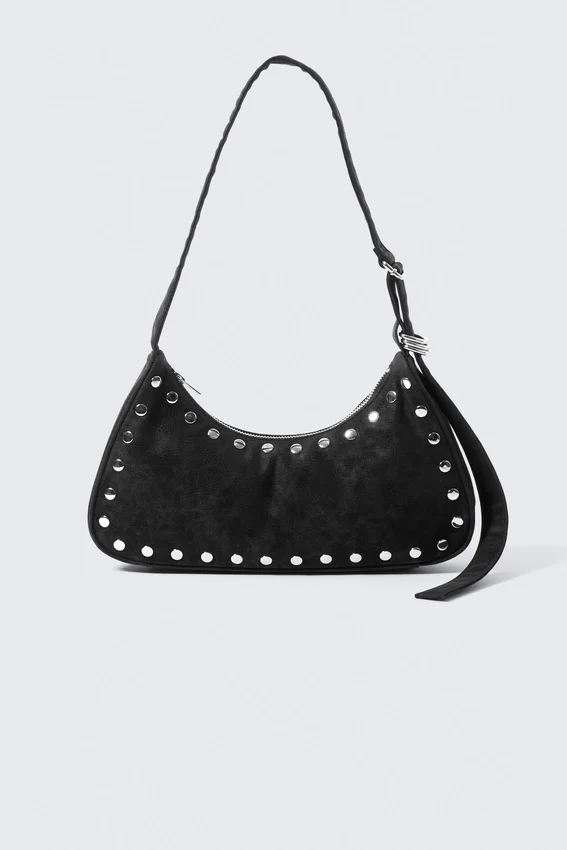 Studded Shoulder Bag – Black Studded Shoulder Bag – Black