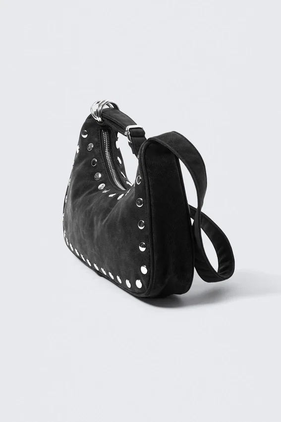 Studded Shoulder Bag – Black Studded Shoulder Bag – Black