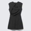 Suiting Open-Back Dress – Black Striped Suiting Open-Back Dress – Black Striped