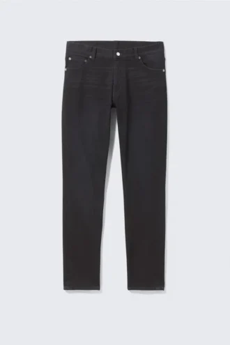Sunday Mid Rise Slim Tapered Jeans – Almost Black – Black
