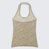 Swirly Lace Halterneck Top – Beige Swirly Lace Halterneck Top – Beige