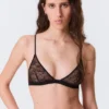 Swirly Lace Triangle Bra – Black Swirly Lace Triangle Bra – Black