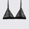 Swirly Lace Triangle Bra – Black Swirly Lace Triangle Bra – Black