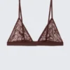 Swirly Lace Triangle Bra – Dark Red Swirly Lace Triangle Bra – Dark Red