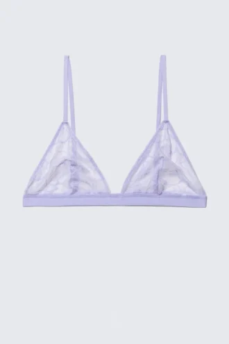 Swirly Lace Triangle Bra – Light Lilac