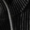 Taiki Rib Knit Zip Cardigan – Two Tone Black & Grey Strokes Taiki Rib Knit Zip Cardigan – Two Tone Black & Grey Strokes