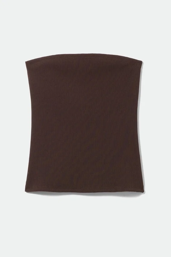 Tania Rib Tube Top – Dark Brown Tania Rib Tube Top – Dark Brown