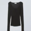 Tea Sheer Long Sleeve Top – Black Tea Sheer Long Sleeve Top – Black