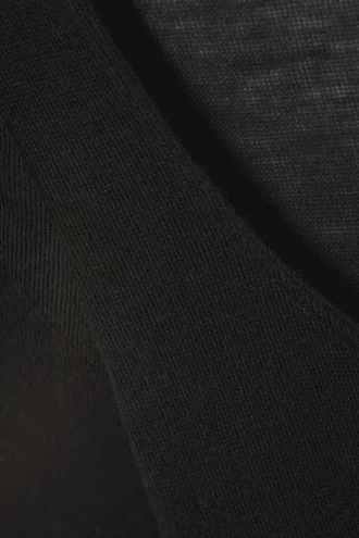 Tea Sheer Long Sleeve Top – Black